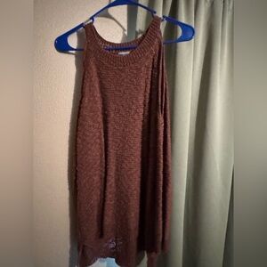 Charlotte Russe Brown Off-the-Shoulder Sweater